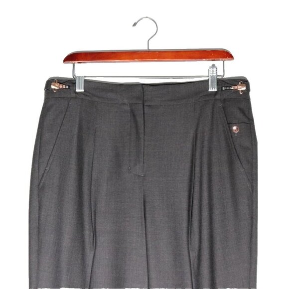 Kit and Ace Women Size US8 Gray Pleated Trouser Tapered Leg Crop Wool Knit Pant - Picture 7 of 7